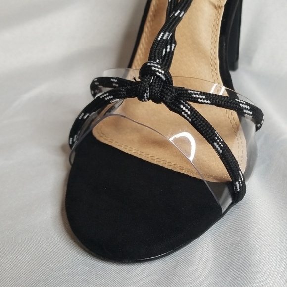 🔥🔥LILIANA Ankle Tie Black Heels - Picture 8 of 8